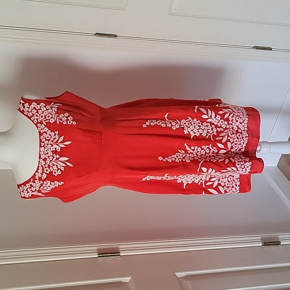 Antonio Melani Orange Embroidery Floral  Dress Size 12 - Picture 10 of 15